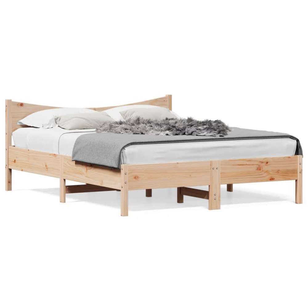 vidaXL Sängram utan madrass 160x200 cm massiv furu