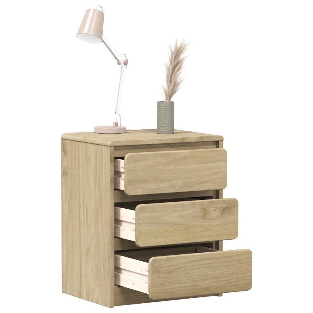 vidaXL Sängbord SAUDA ek 44x35x56 cm massiv furu