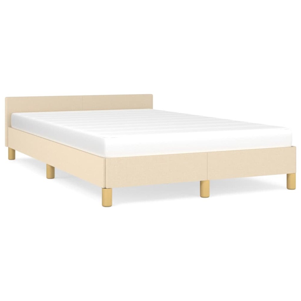 vidaXL sängram utan madrass gräddvit 120x190 cm tyg