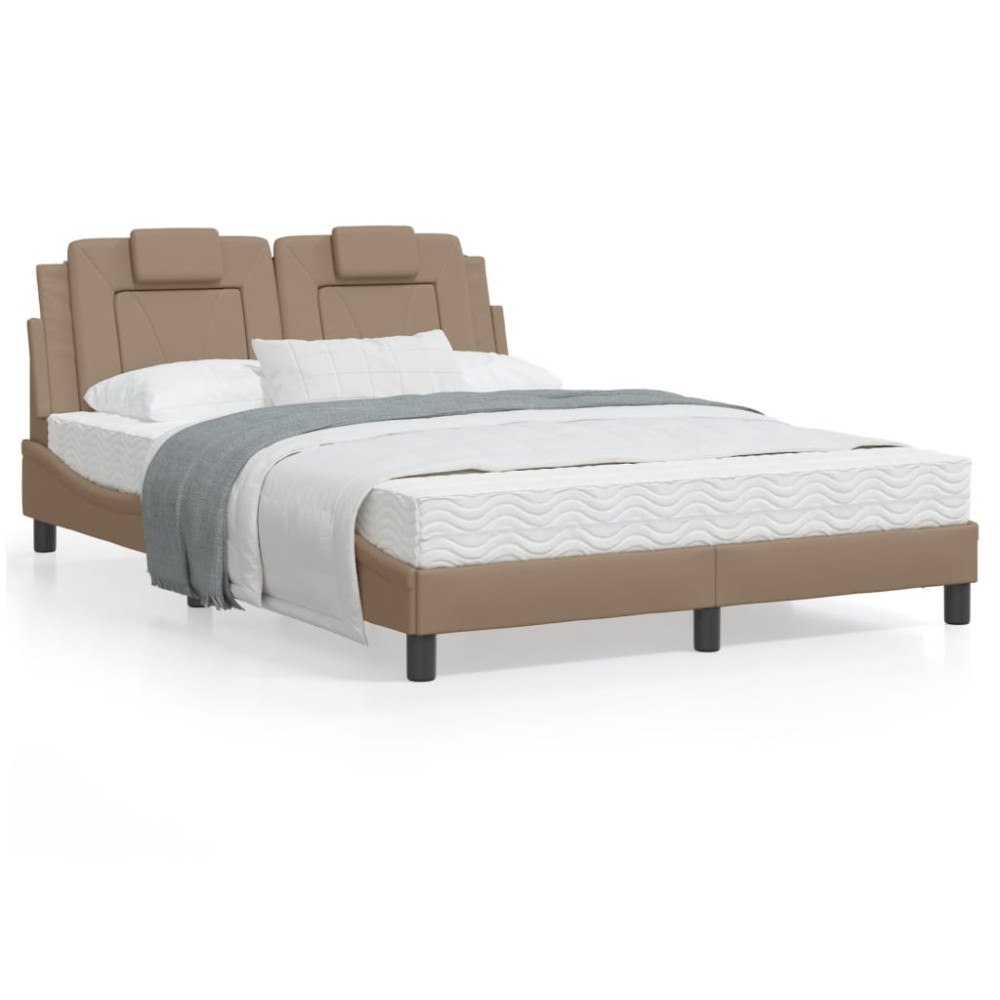vidaXL Bed Frame "Viana" without Mattress Cappuccino 120x200 cm Faux Leather