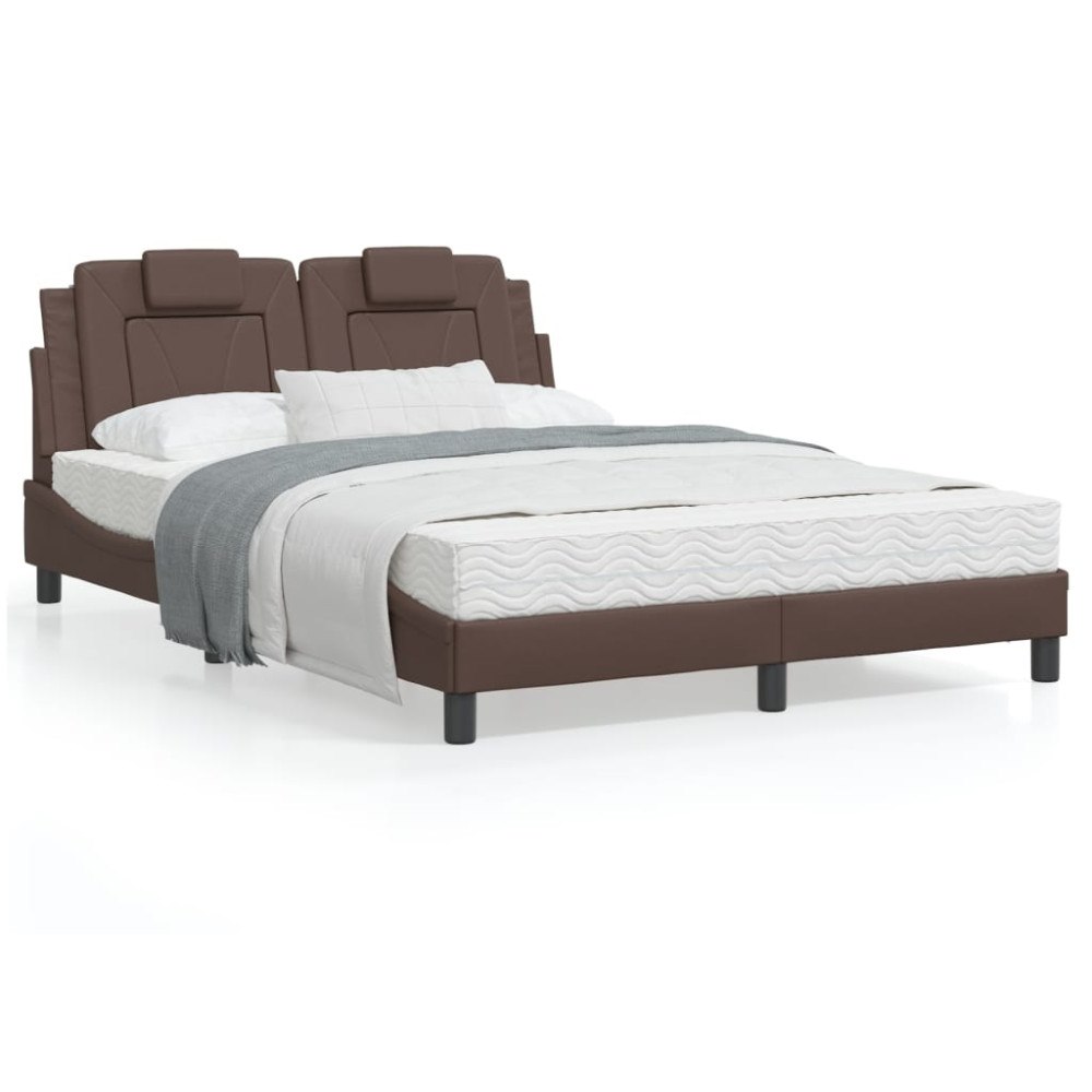 vidaXL Bed Frame "Viana" without Mattress Brown 120x200 cm Faux Leather