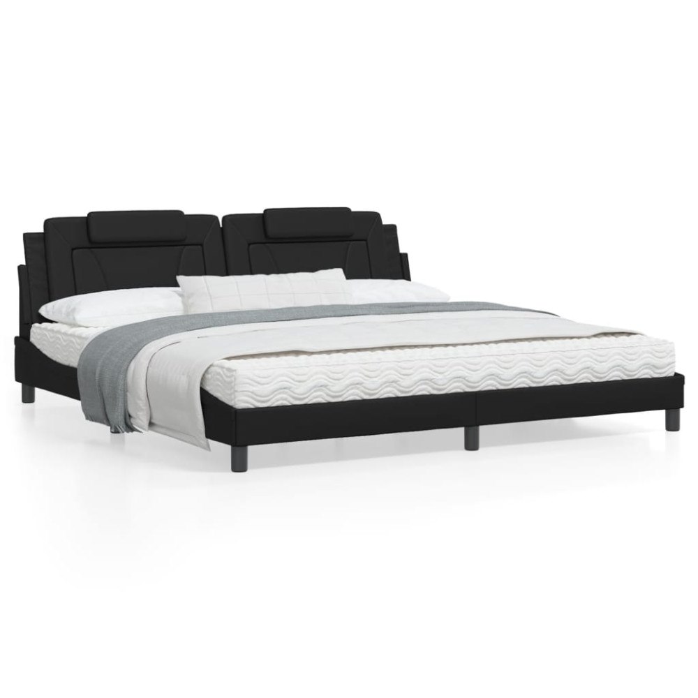 vidaXL Bed Frame "Viana" without Mattress Black 200x200 cm Faux Leather