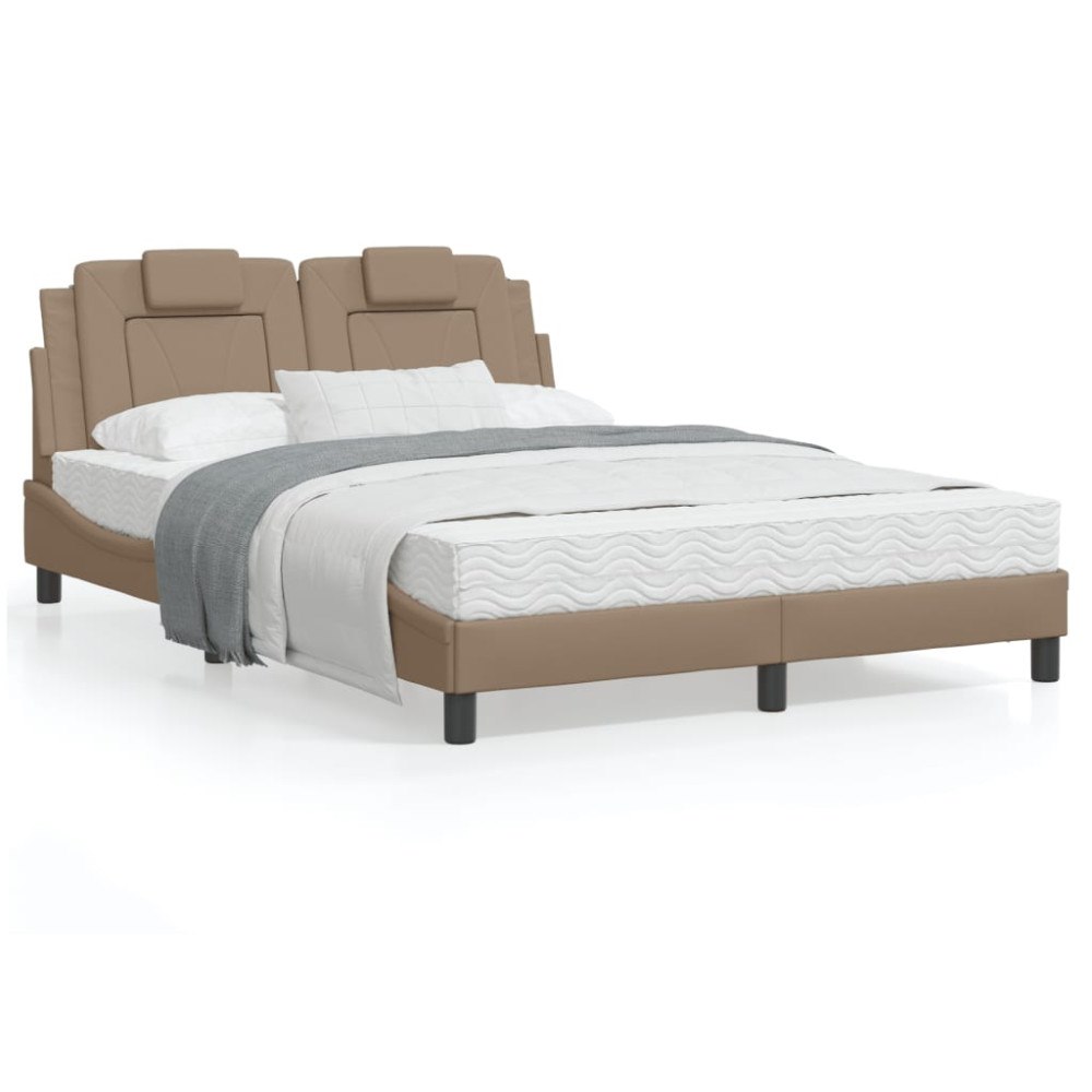 vidaXL Bed Frame "Viana" with LED without Mattress Cappuccino 120x200 cm