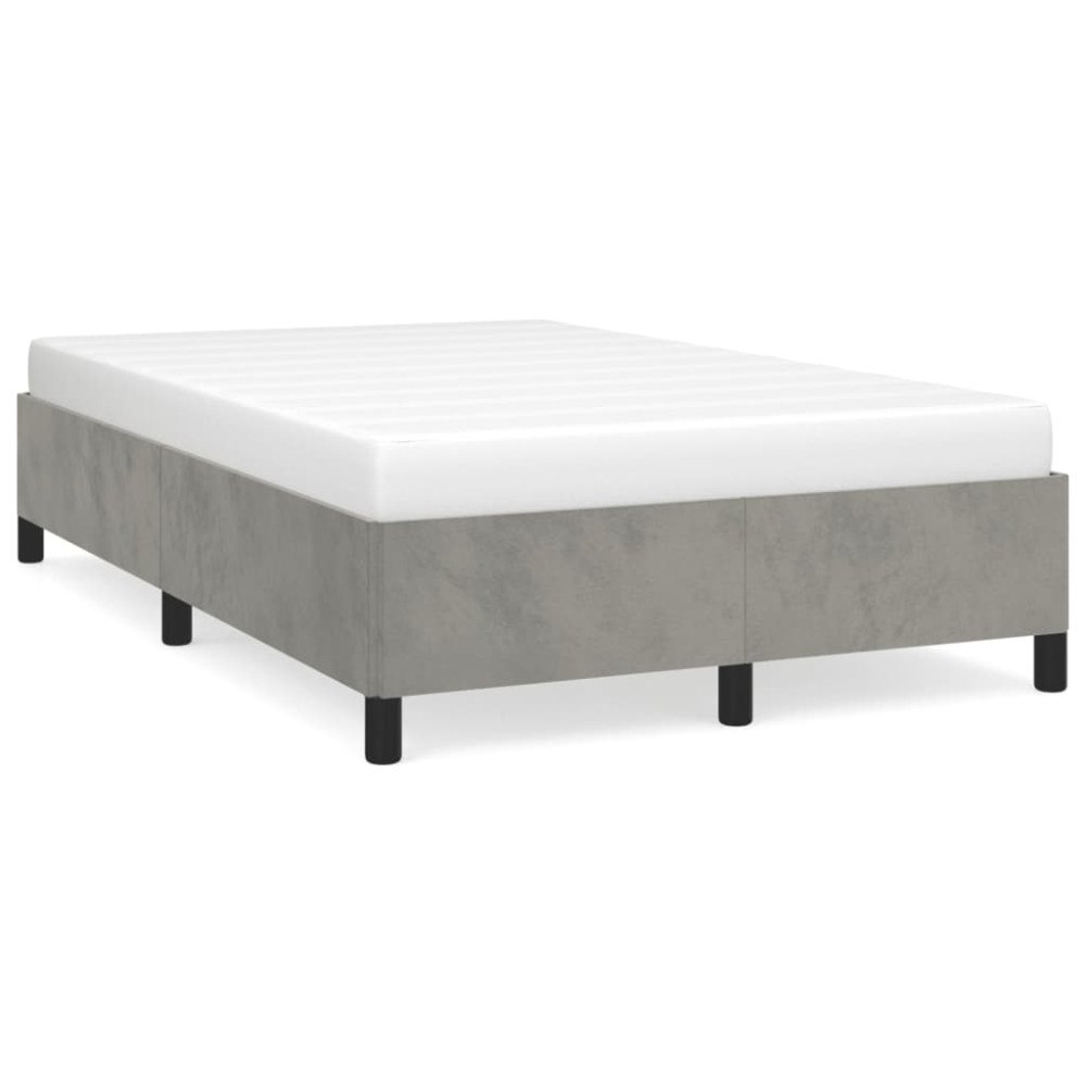 vidaXL sängram utan madrass ljusgrå 120x190 cm sammet