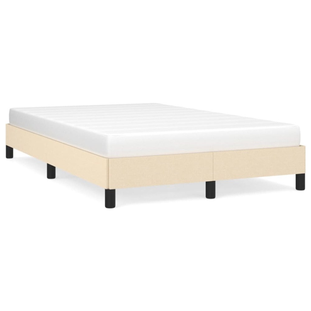 vidaXL sängram utan madrass gräddvit 120x190 cm tyg