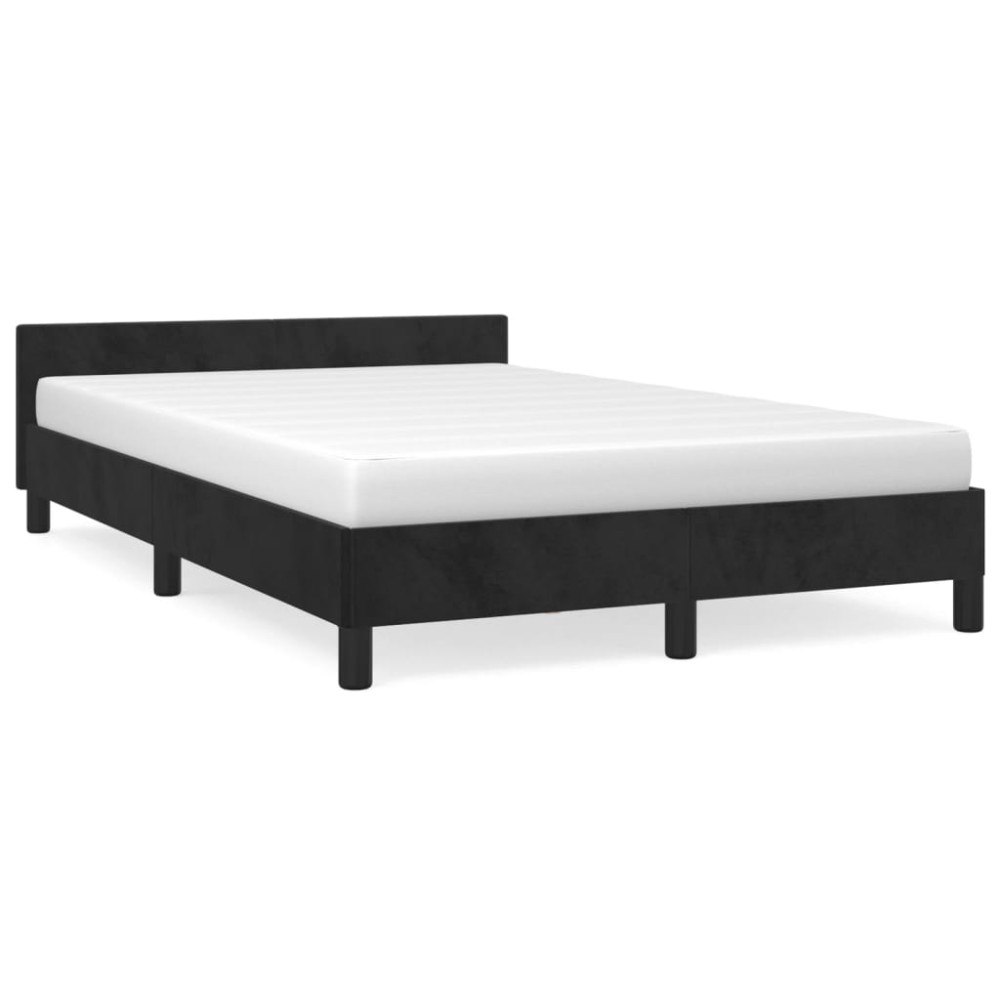vidaXL sängram utan madrass svart 120x190 cm sammet