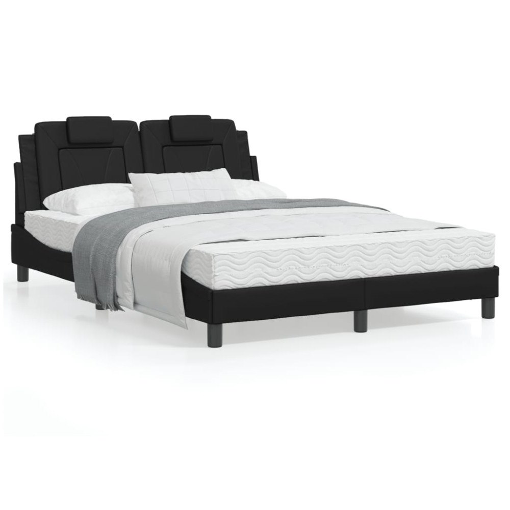 vidaXL Bed Frame "Viana" without Mattress Black 120x200 cm Faux Leather