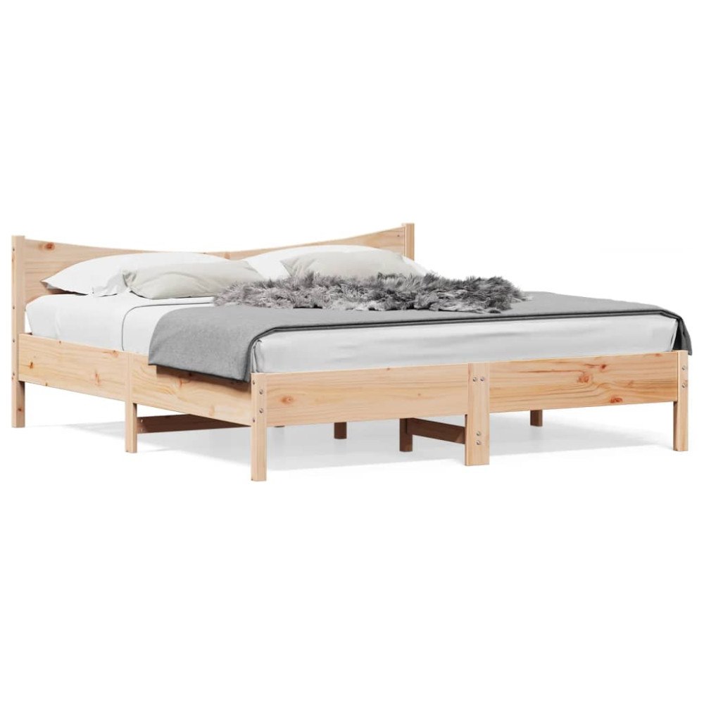 vidaXL Sängram utan madrass 180x200 cm massiv furu