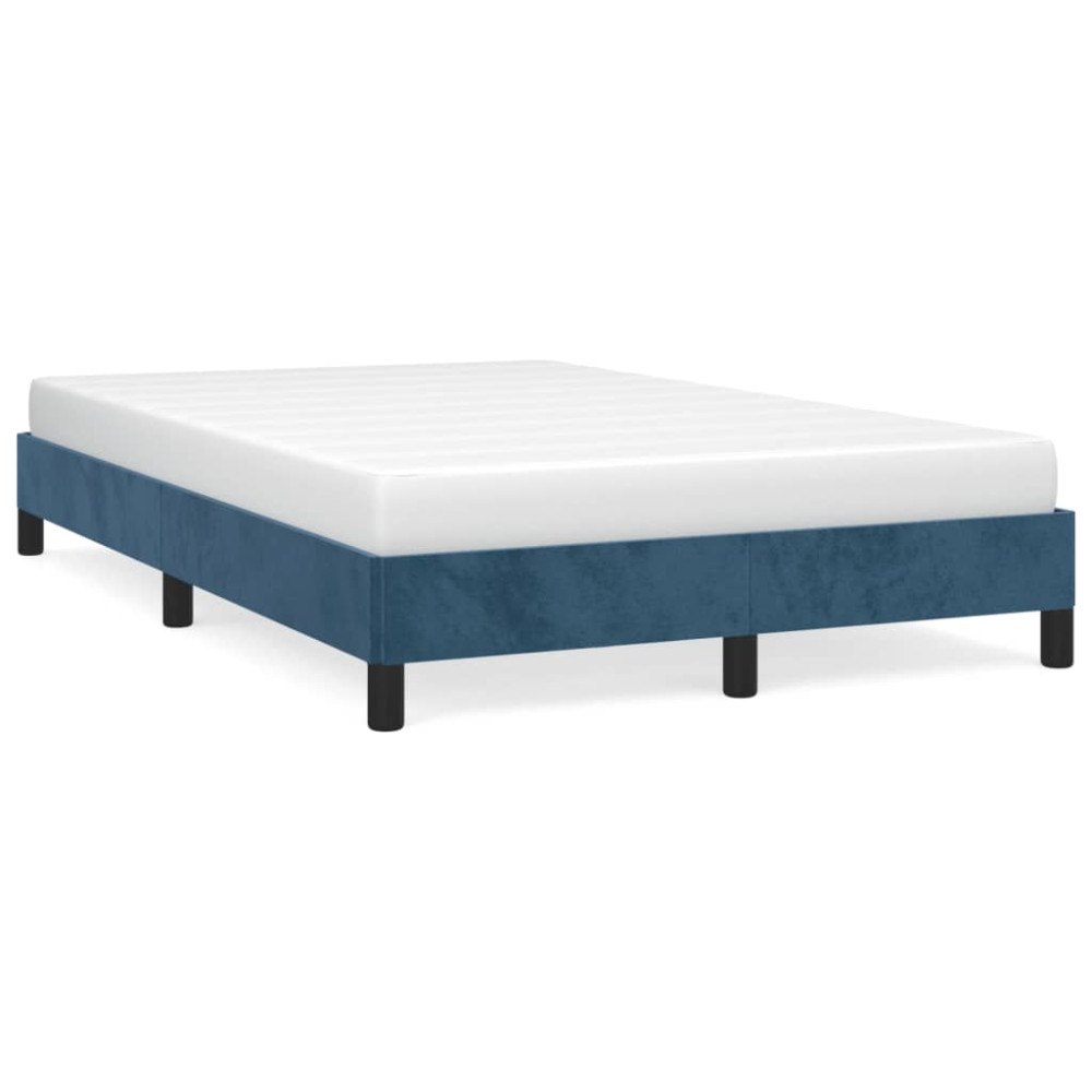 vidaXL sängram utan madrass mörkblå 120x190 cm sammet