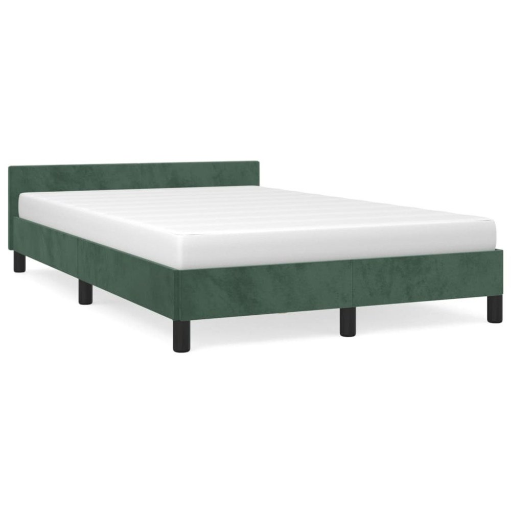 vidaXL sängram utan madrass mörkgrön 120x190 cm sammet