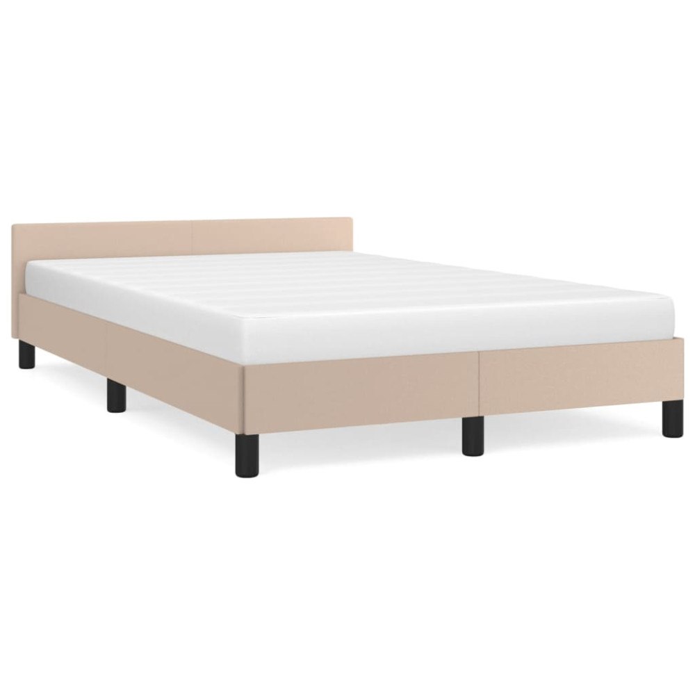 vidaXL Sängram utan madrass cappuccino 120x190 cm konstläder