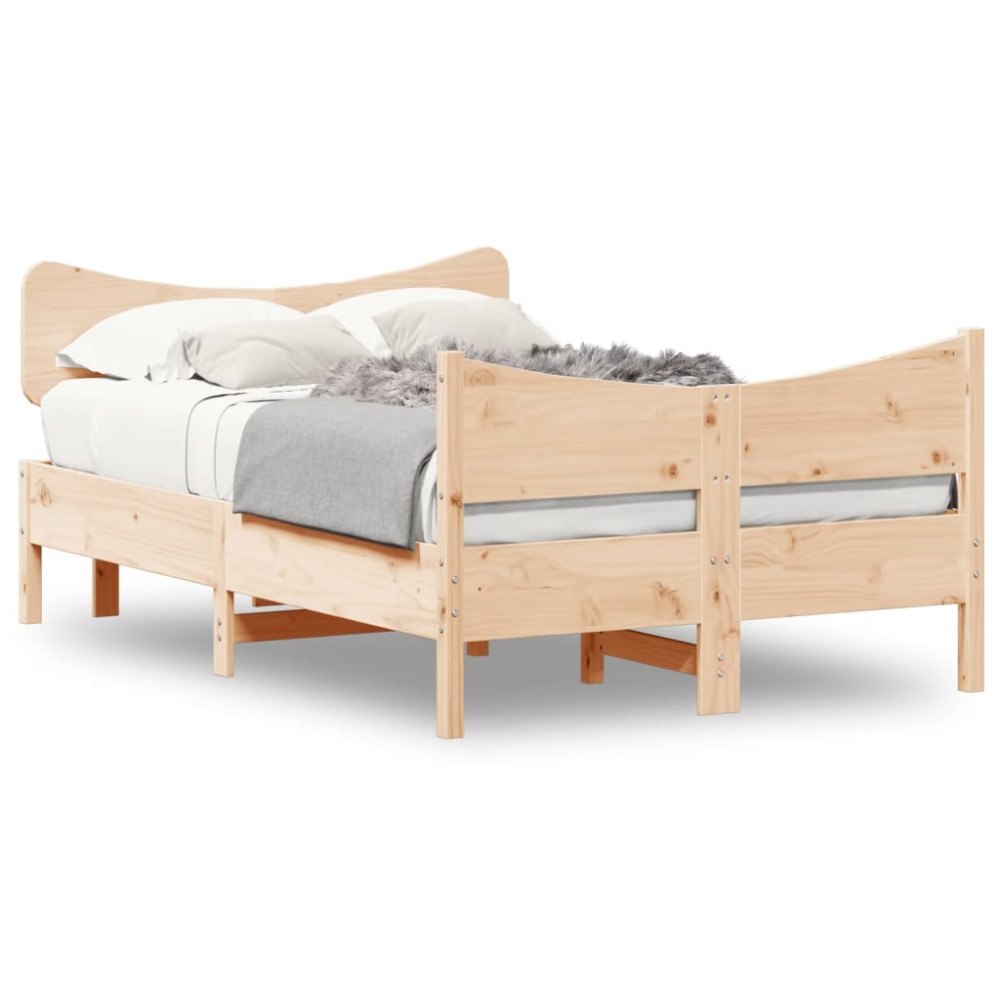 vidaXL Sängram utan madrass 120x190 cm massiv furu
