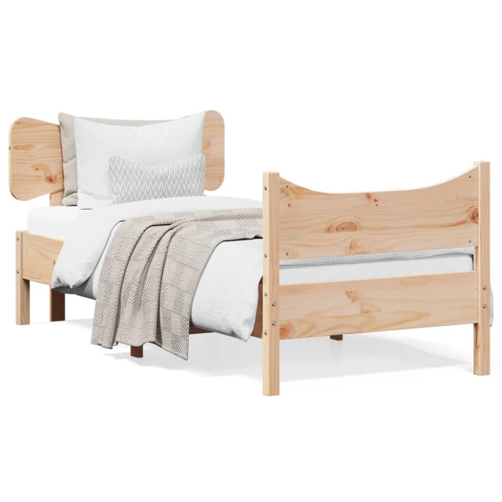 vidaXL Sängram utan madrass 90x200 cm massiv furu