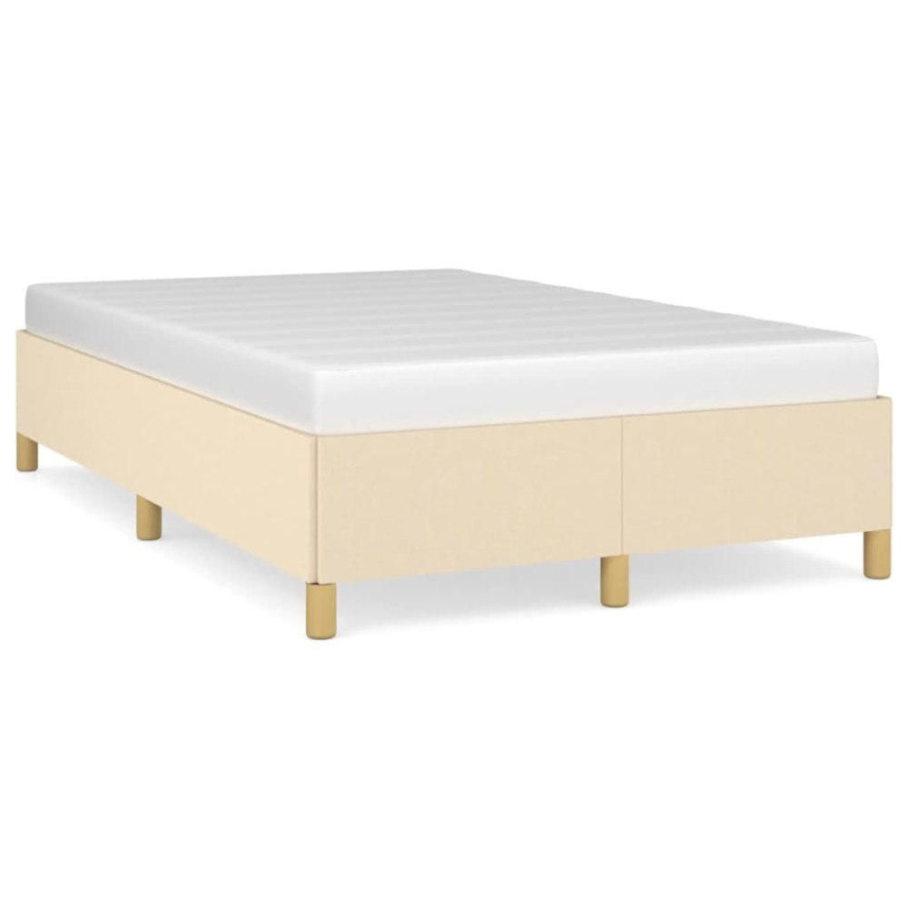 vidaXL sängram utan madrass gräddvit 120x190 cm tyg