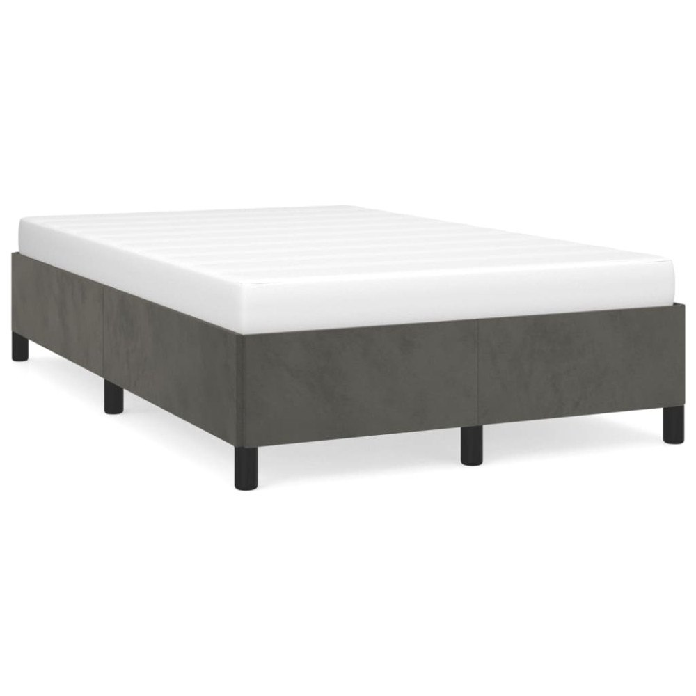 vidaXL sängram utan madrass mörkgrå 120x190 cm sammet