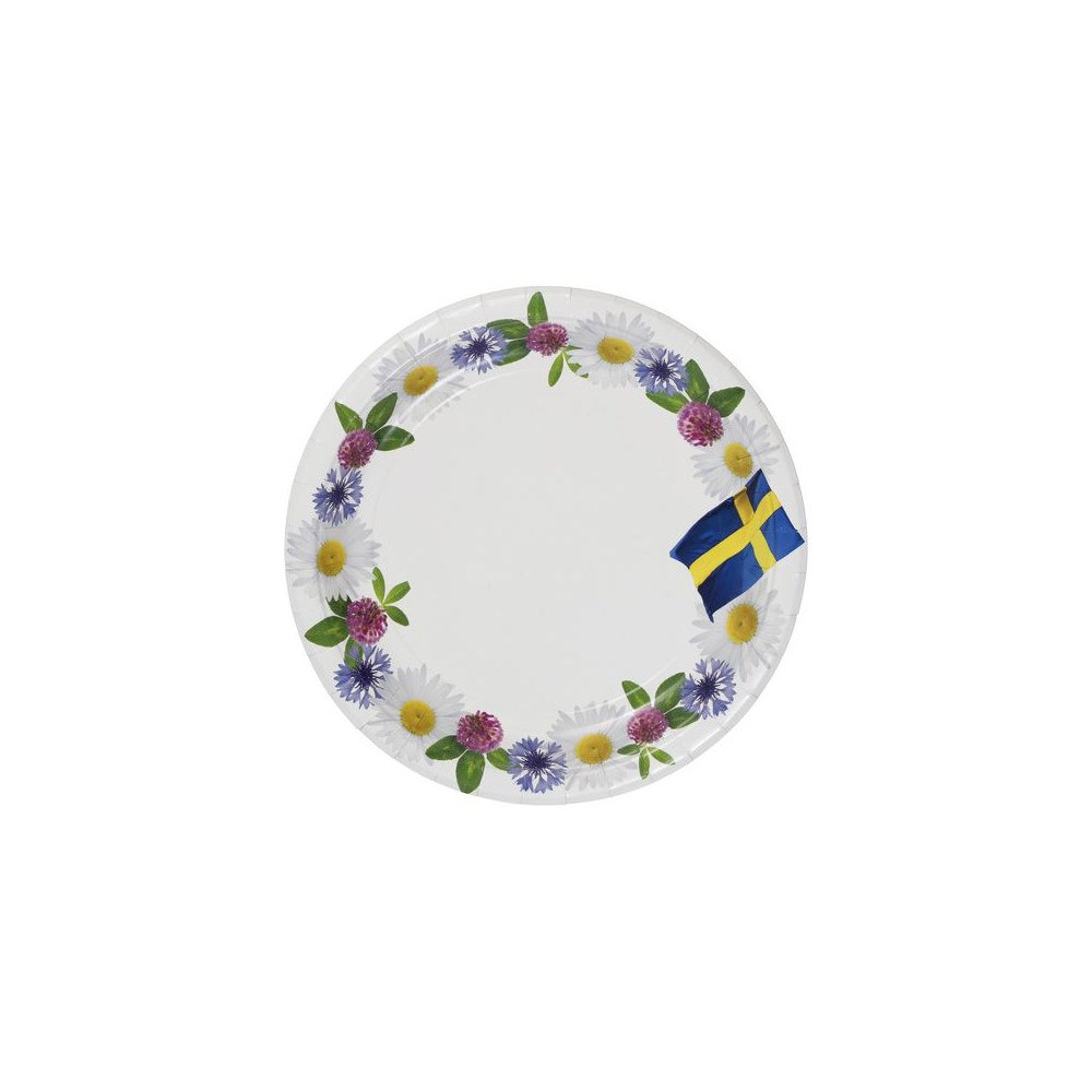 [NORDIC Brands] Tallrik blommor 23cm FSC 8/fp