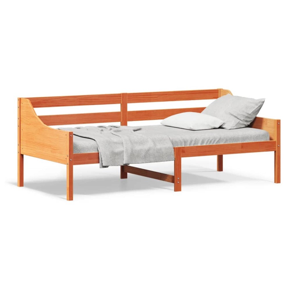 vidaXL Dagbädd utan madrass vaxad brun 80x200 cm massiv furu