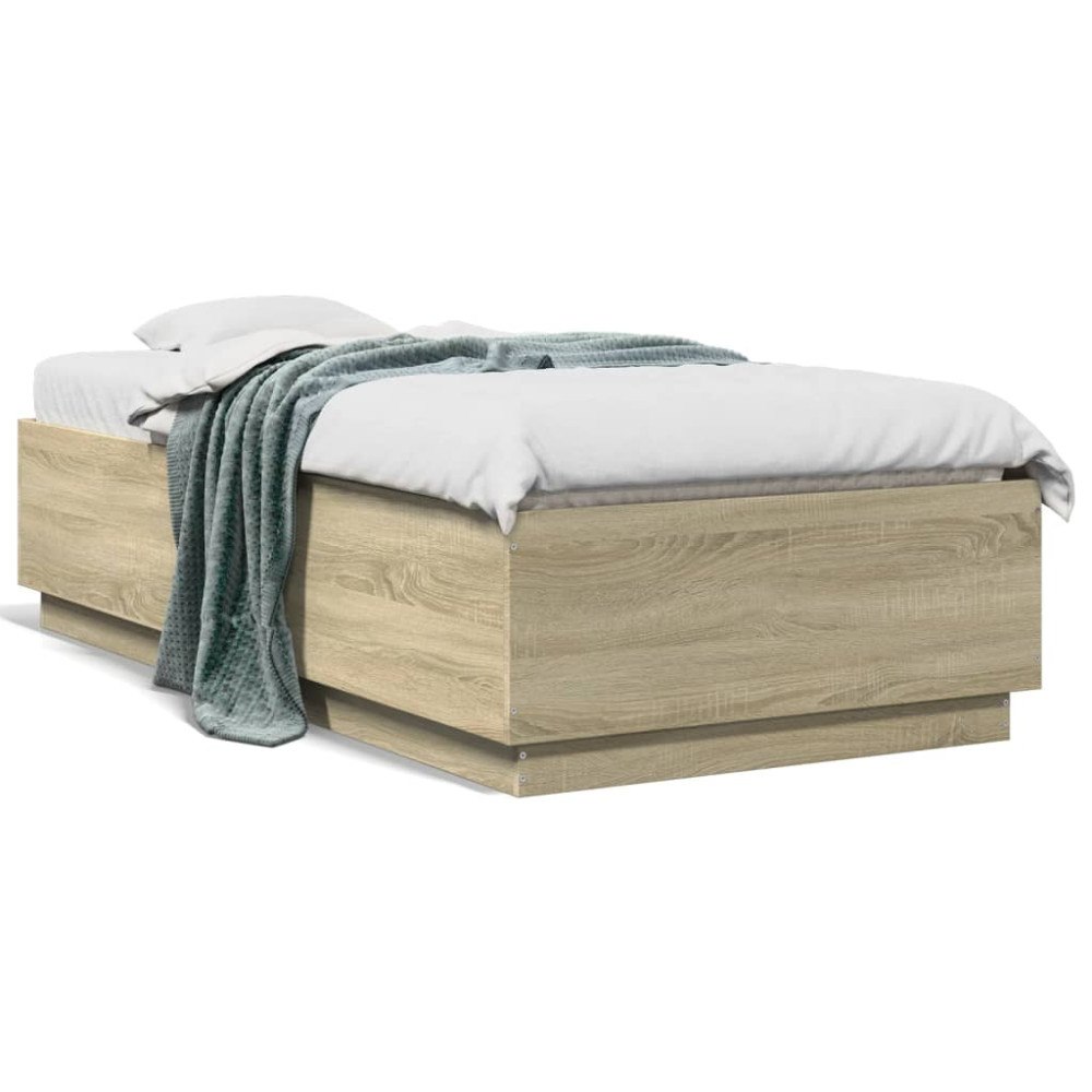 vidaXL Sängram sonoma-ek 90x190 cm konstruerad trä