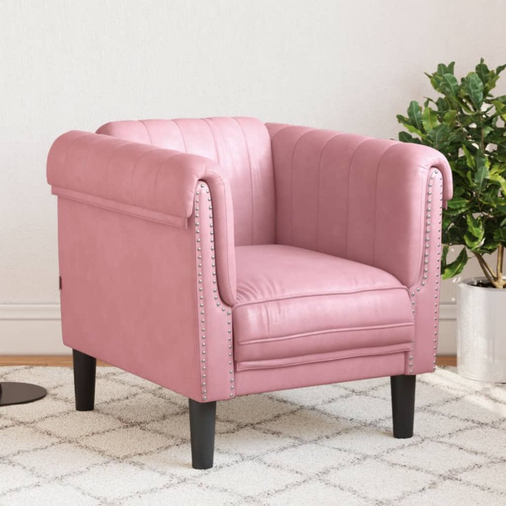 vidaXL Fåtölj rosa sammet