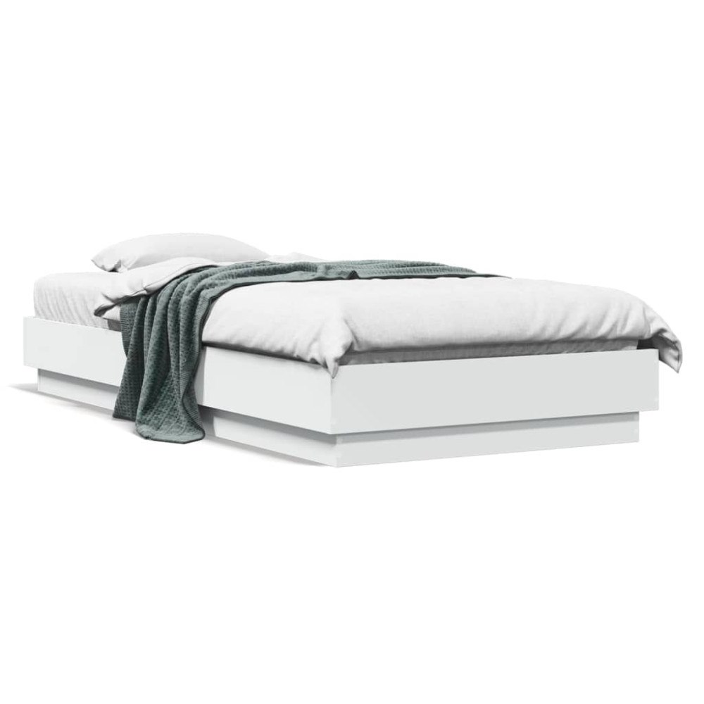 vidaXL Sängram vit 90x190 cm konstruerat trä