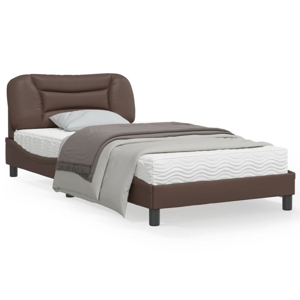 vidaXL Bed Frame with LED without Mattress "Hvar" Brown 100x200 cm