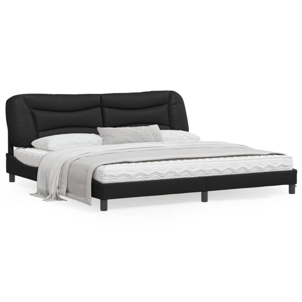 vidaXL Bed Frame with LED without Mattress "Hvar" Black 200x200 cm