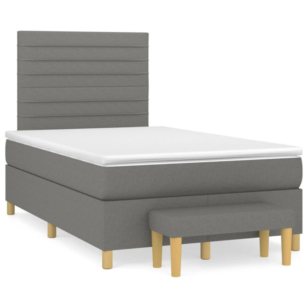 vidaXL Ramsäng med madrass svart 120x190 cm tyg