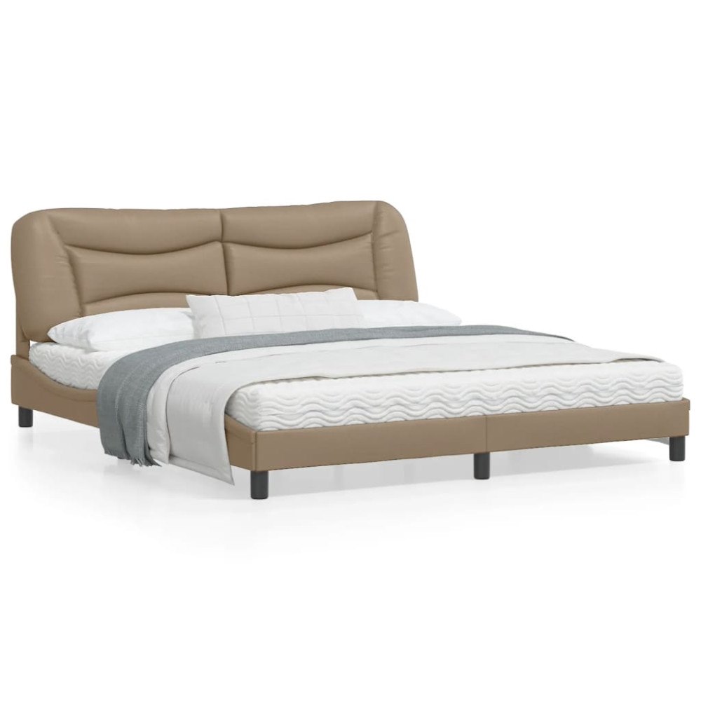 vidaXL Bed Frame with LED without Mattress "Hvar" Cappuccino 180x200 cm