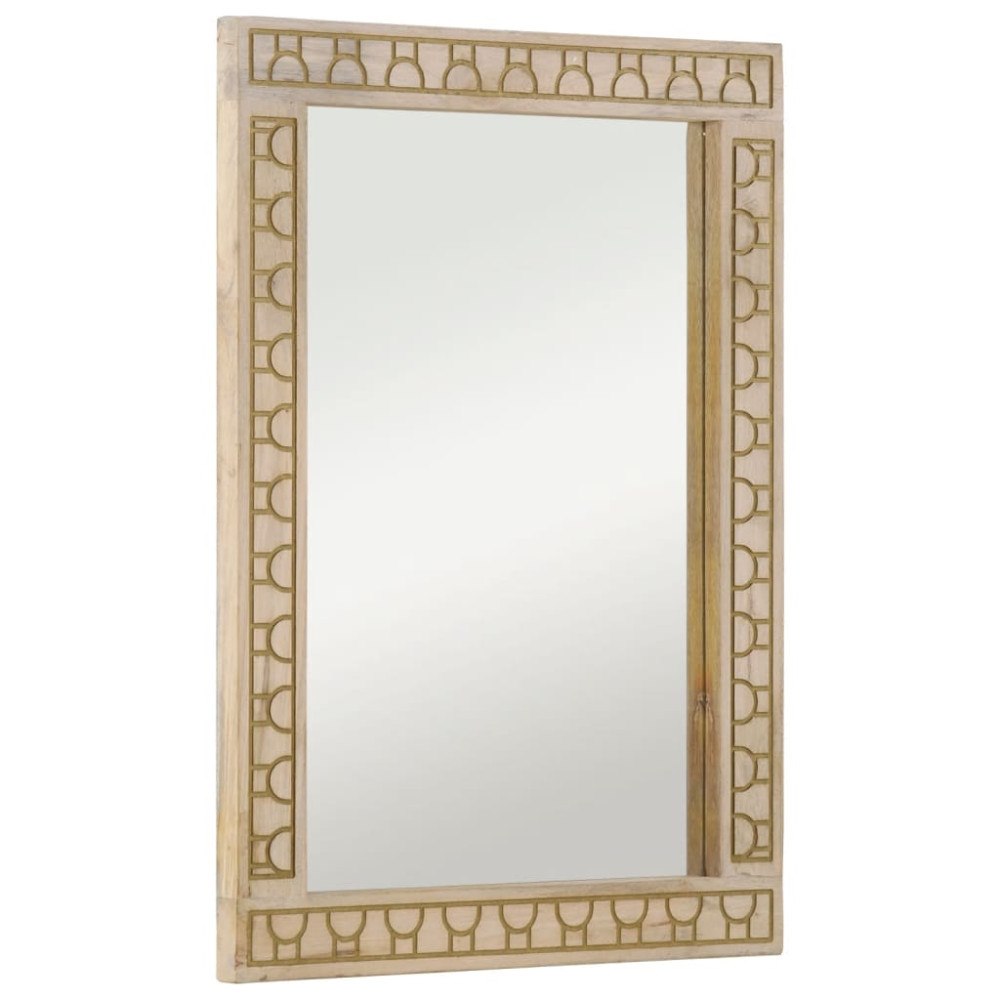 vidaXL Badrumsspegel 50x70x2,5 cm massivt mangoträ och glas