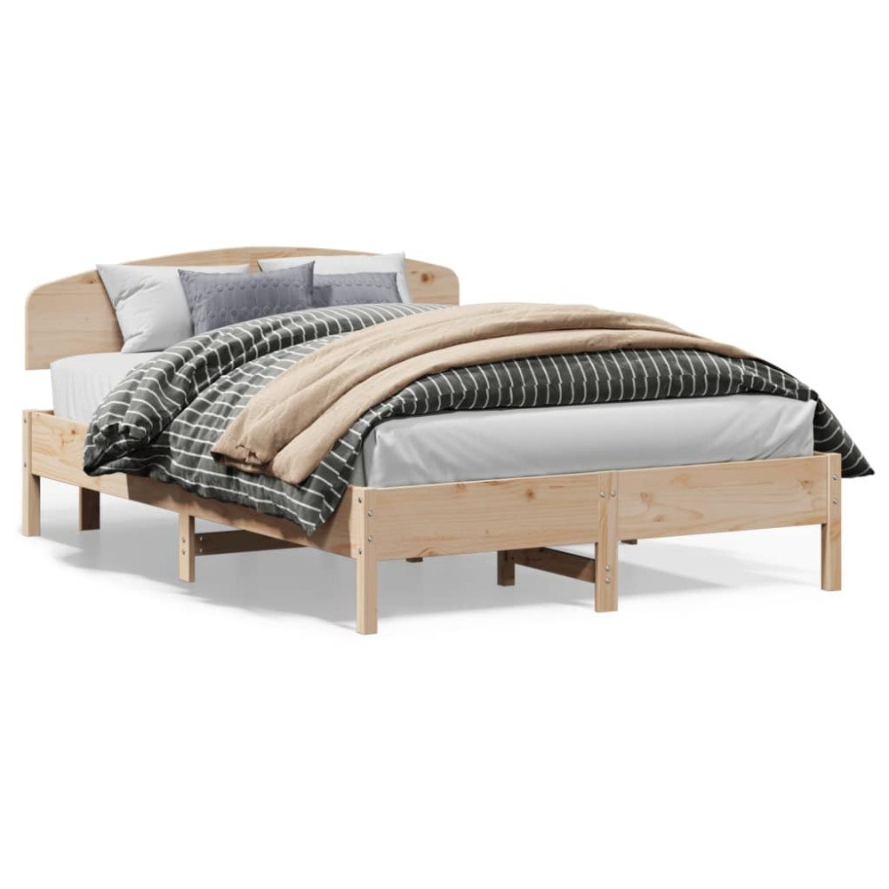 vidaXL Sängram utan madrass 160x200 cm massiv furu