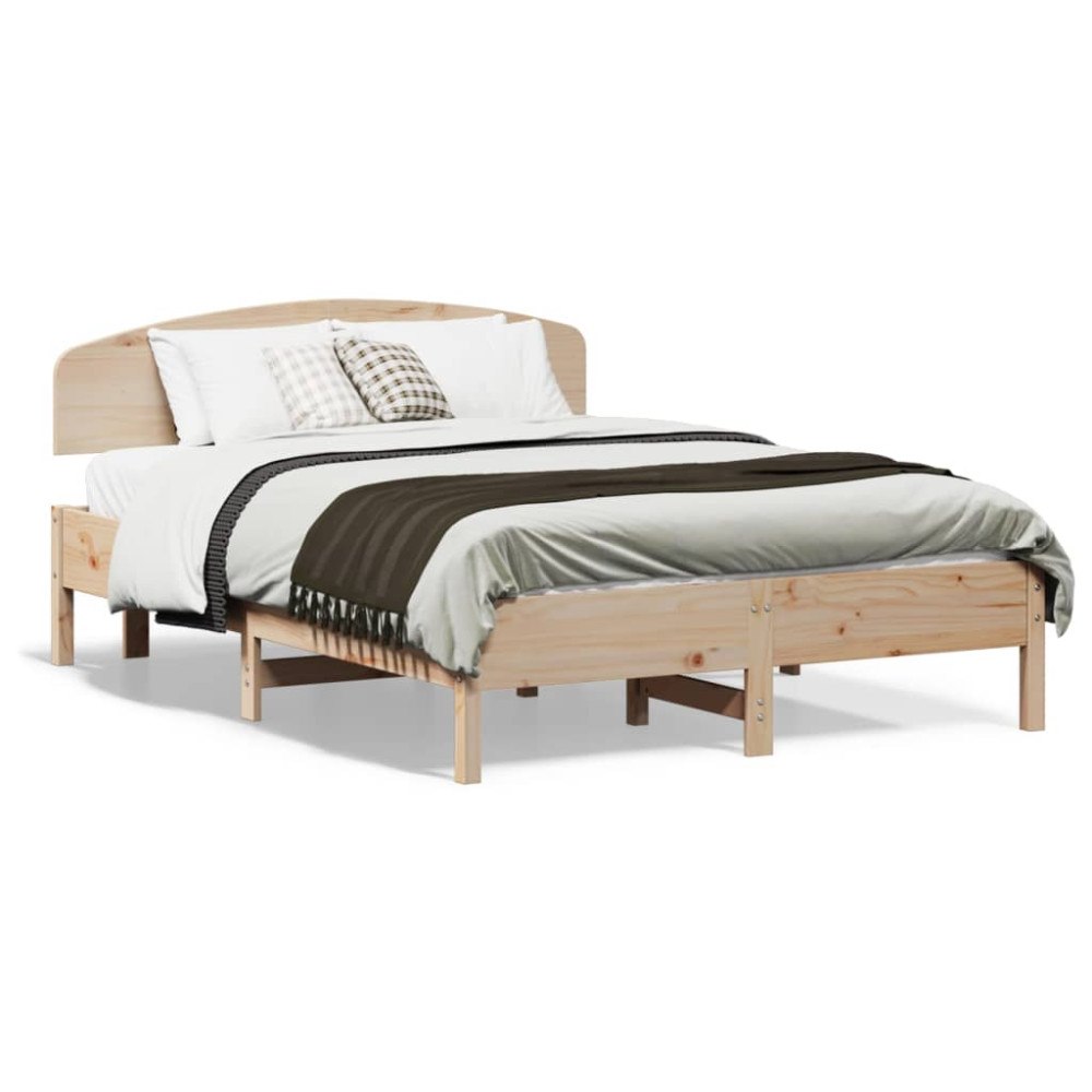 vidaXL Sängram utan madrass 140x190 cm massiv furu