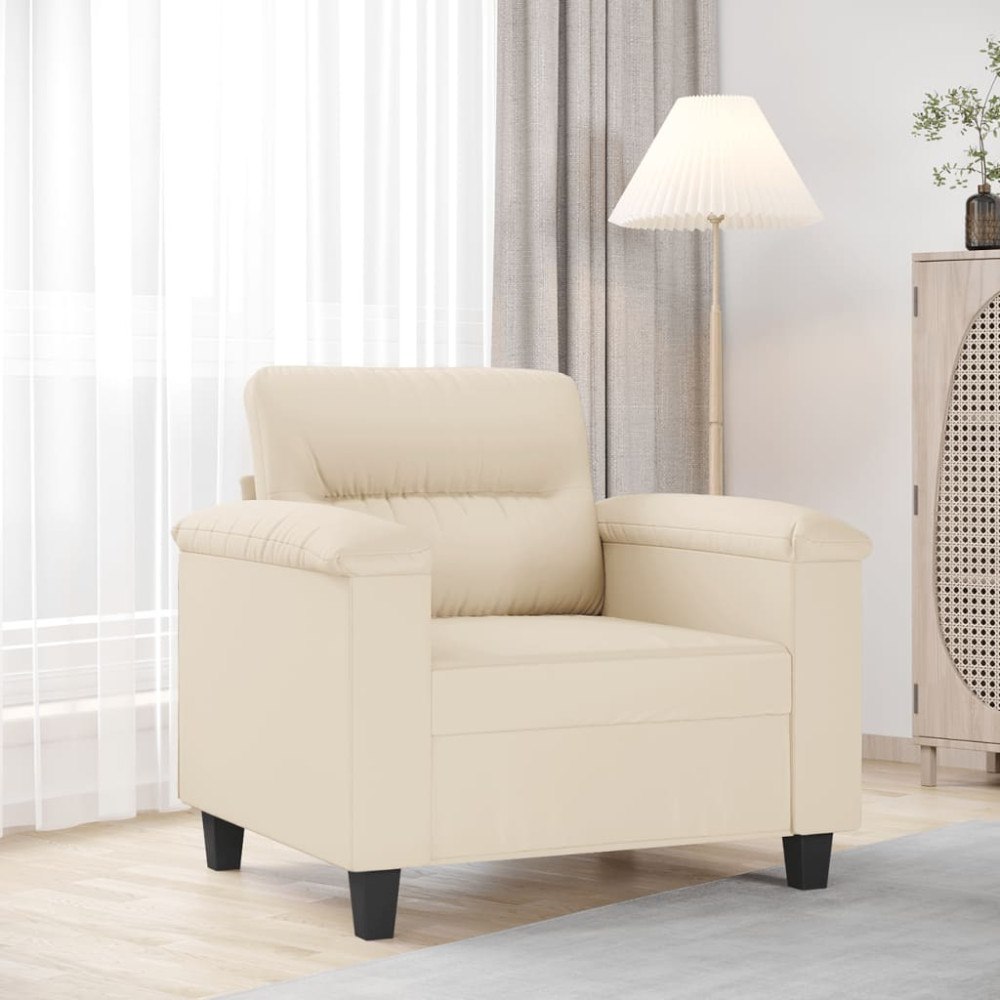 vidaXL Fåtölj beige 60 cm mikrofibertyg