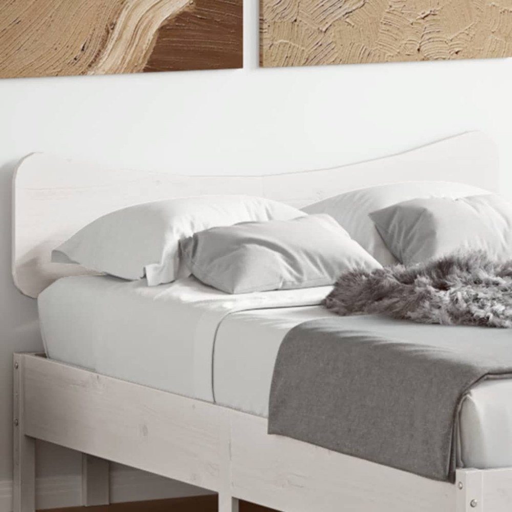 vidaXL Huvudgavel vit 120 cm massiv furu