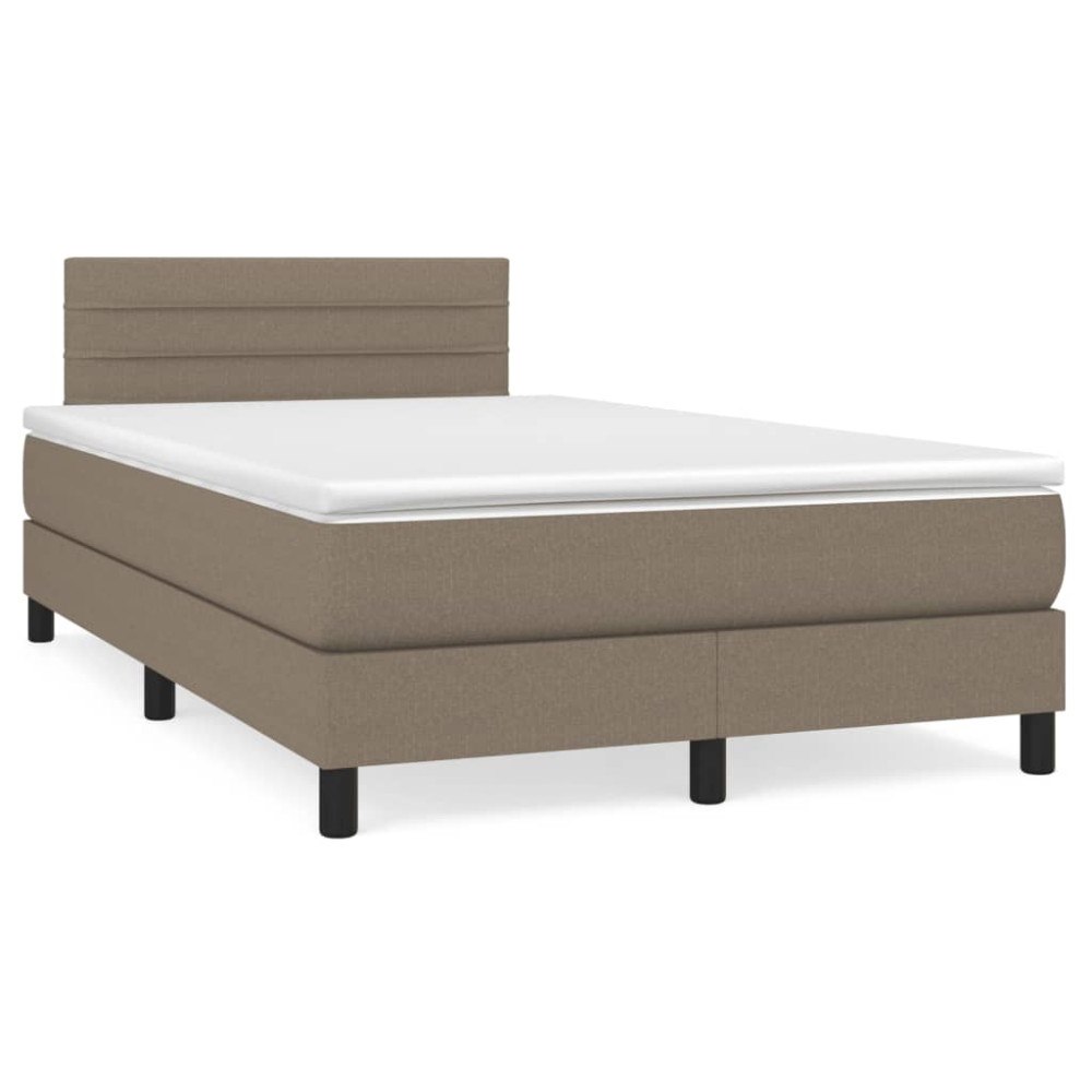 vidaXL Ramsäng med madrass taupe 120x190 cm tyg
