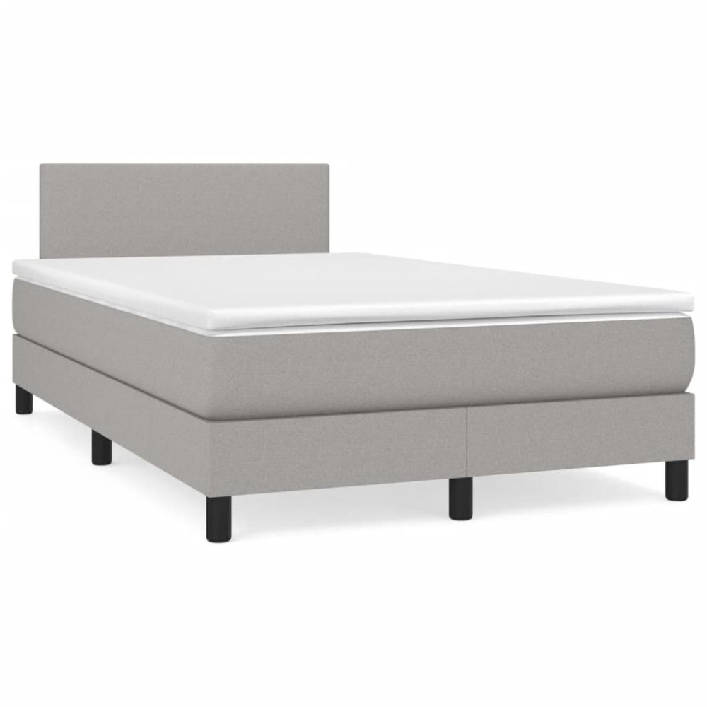 vidaXL Ramsäng med madrass ljusgrå 120x190 cm tyg