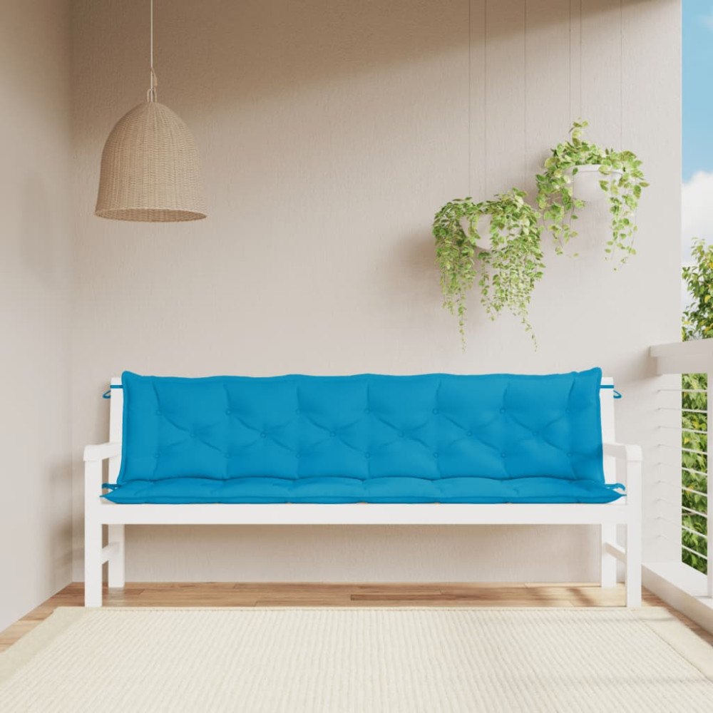 vidaXL Bänkdynor för trädgården 2st ljusblå 200x50x7cm oxfordtyg