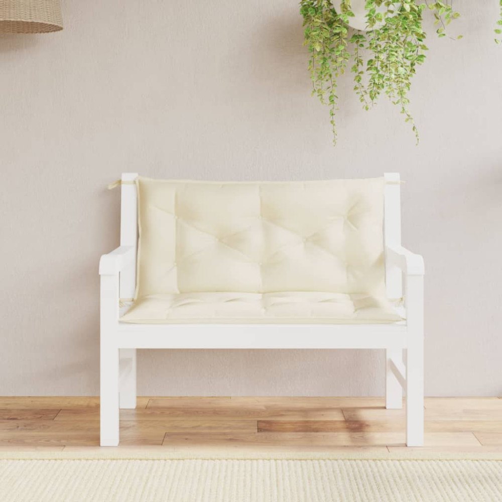 vidaXL Bänkdynor för trädgården 2 st gräddvit 100x50x7 cm oxfordtyg