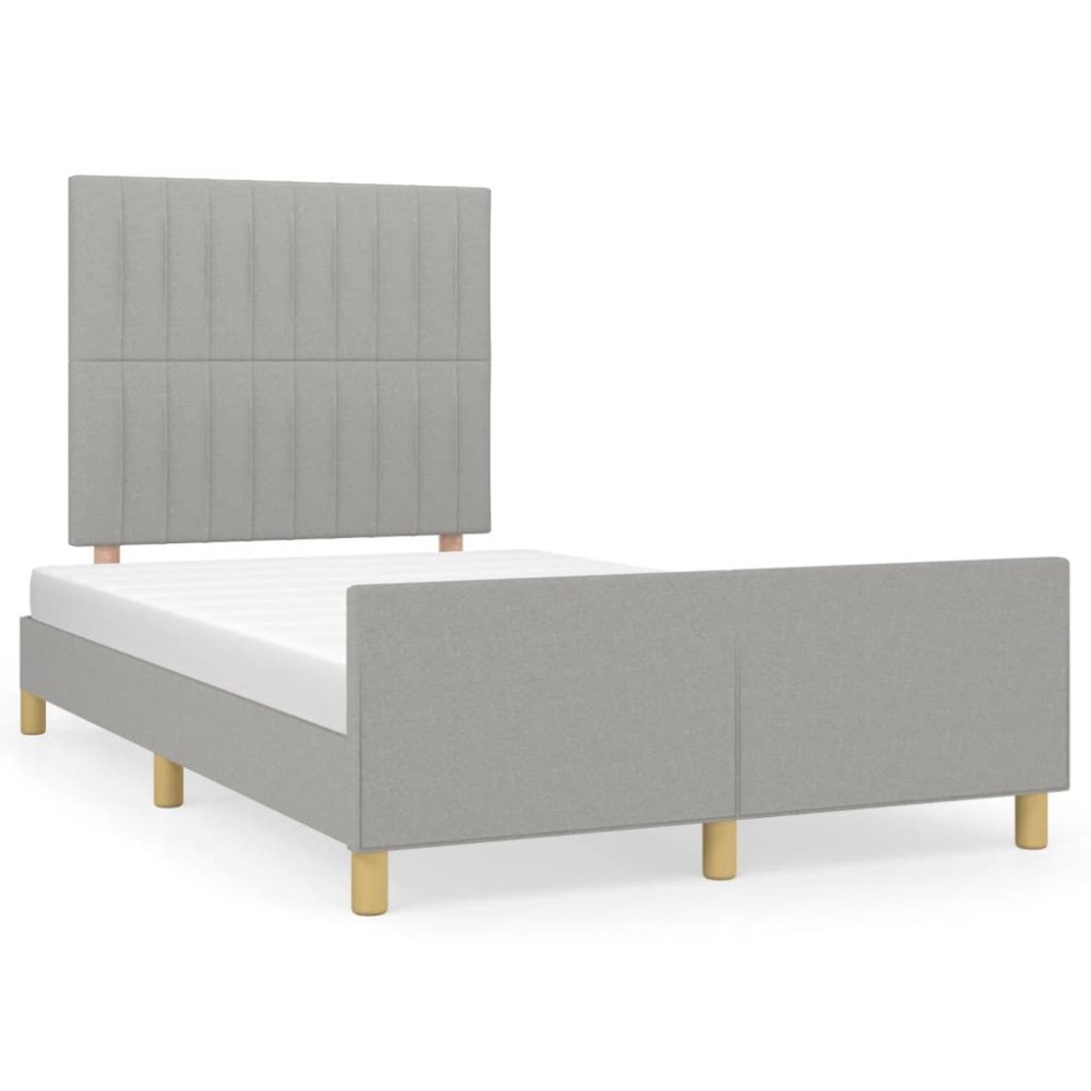 vidaXL sängram utan madrass ljusgrå 120x190 cm tyg