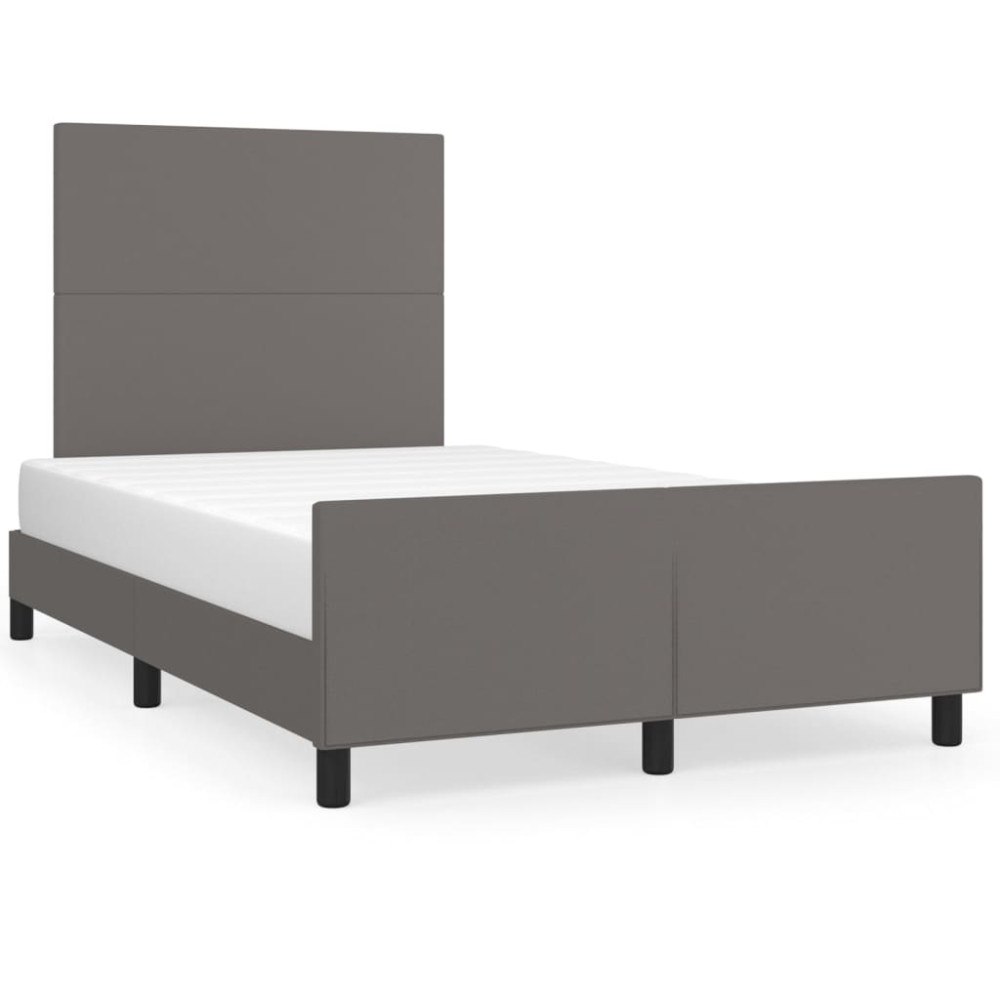 vidaXL sängram utan madrass grå 120x190 cm konstläder