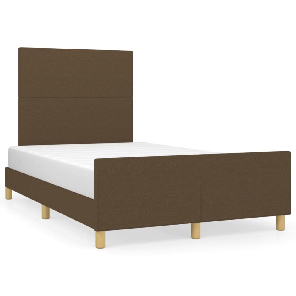vidaXL sängram utan madrass mörkbrun 120x190 cm tyg
