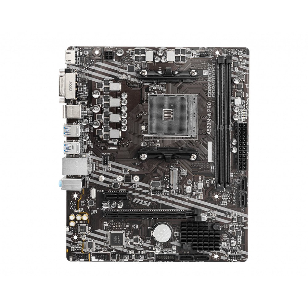 MSI MSI A520M-A PRO moderkort AMD A520 Uttag AM4 micro ATX