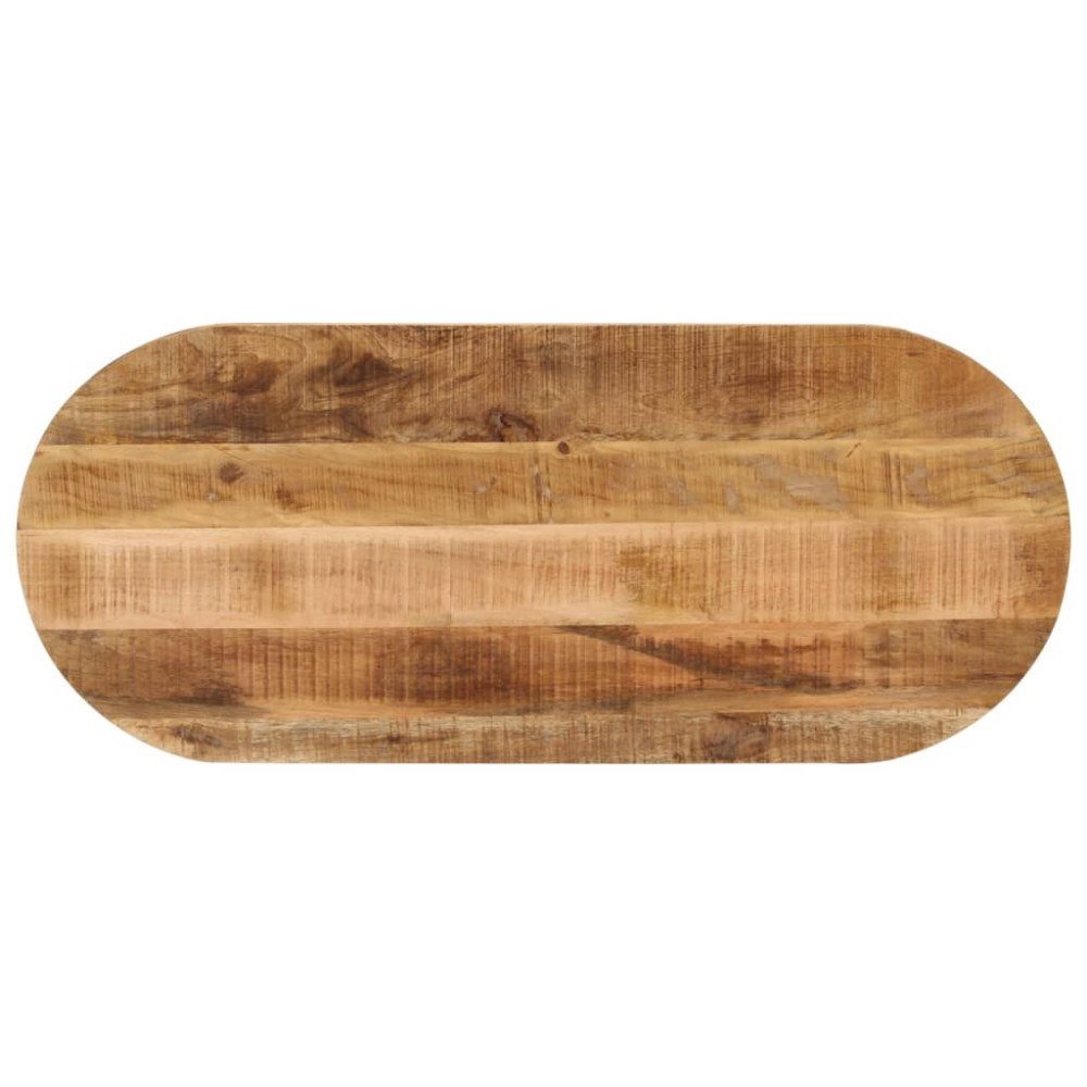 vidaXL Bordsskiva 140x60x3,8 cm oval massivt grovt mangoträ