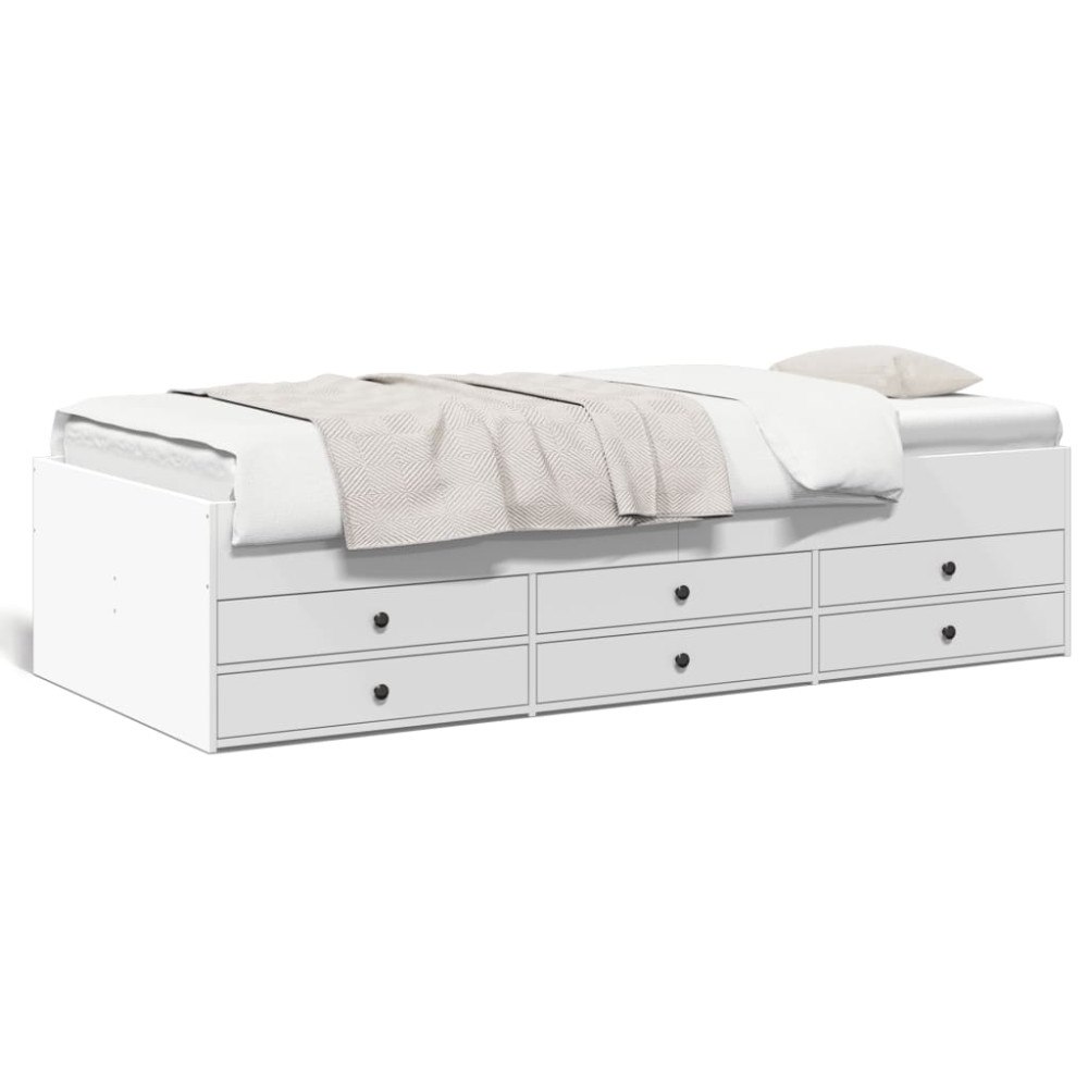 vidaXL Dagbädd med lådor utan madrass vit 90x190 cm