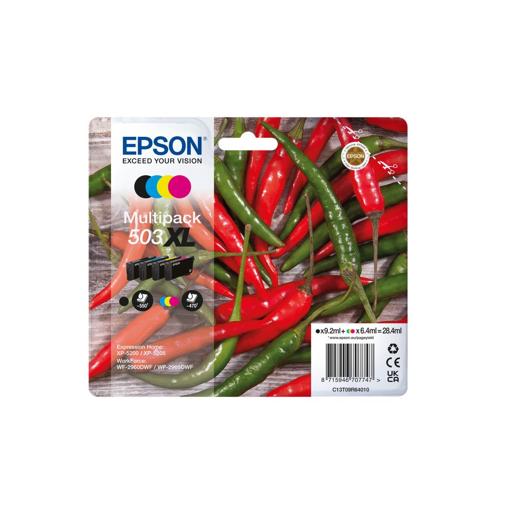 EPSON Epson 503XL bläckpatroner 4 styck Original Hög (XL) avkastning Svart, Cyan, Magenta, Gul