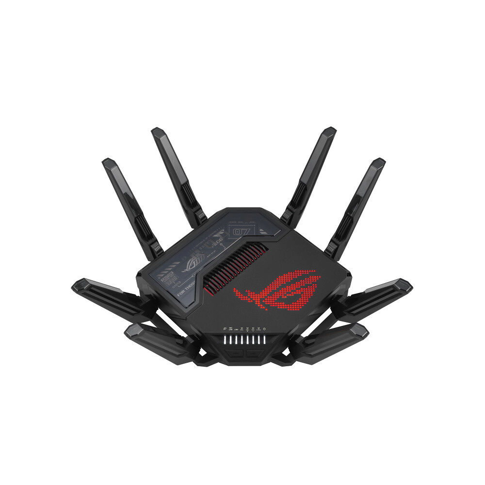 ASUSTeK COMPUTER ASUS ROG Rapture GT-BE98 trådlös router 10 Gigabit Ethernet Quad-band (2.4 GHz / 5 GHz-1 / 5 GHz-2 / 6 GHz) Svart