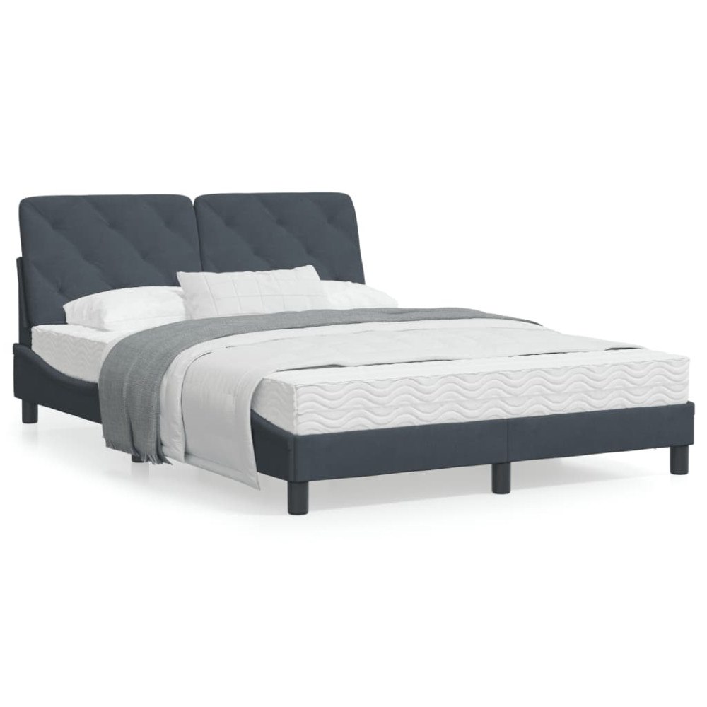 vidaXL Bed Frame without Mattress Dark Grey 140x200 cm Velvet