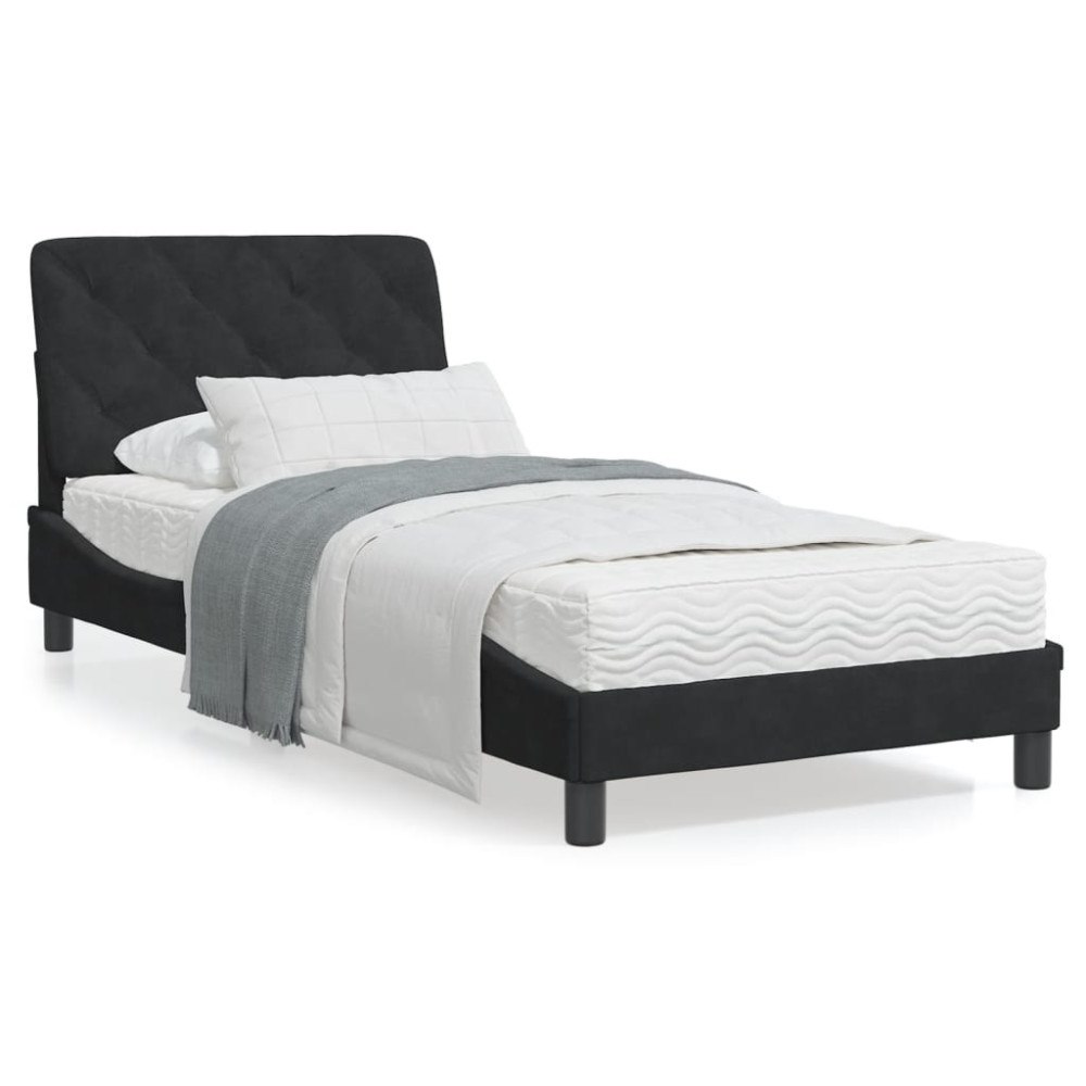 vidaXL Bed Frame without Mattress Black 80x200 cm Velvet