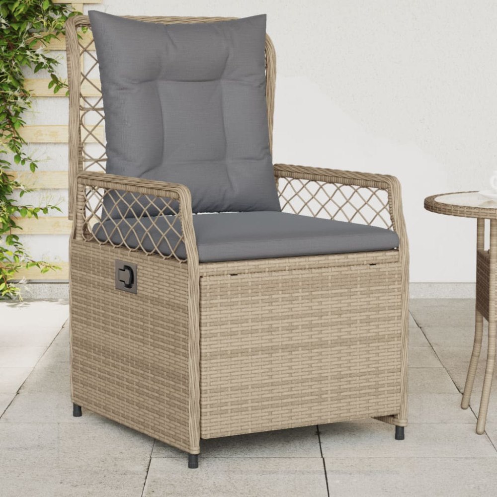vidaXL Justerbara trädgårdsstolar 2 st beige konstrotting
