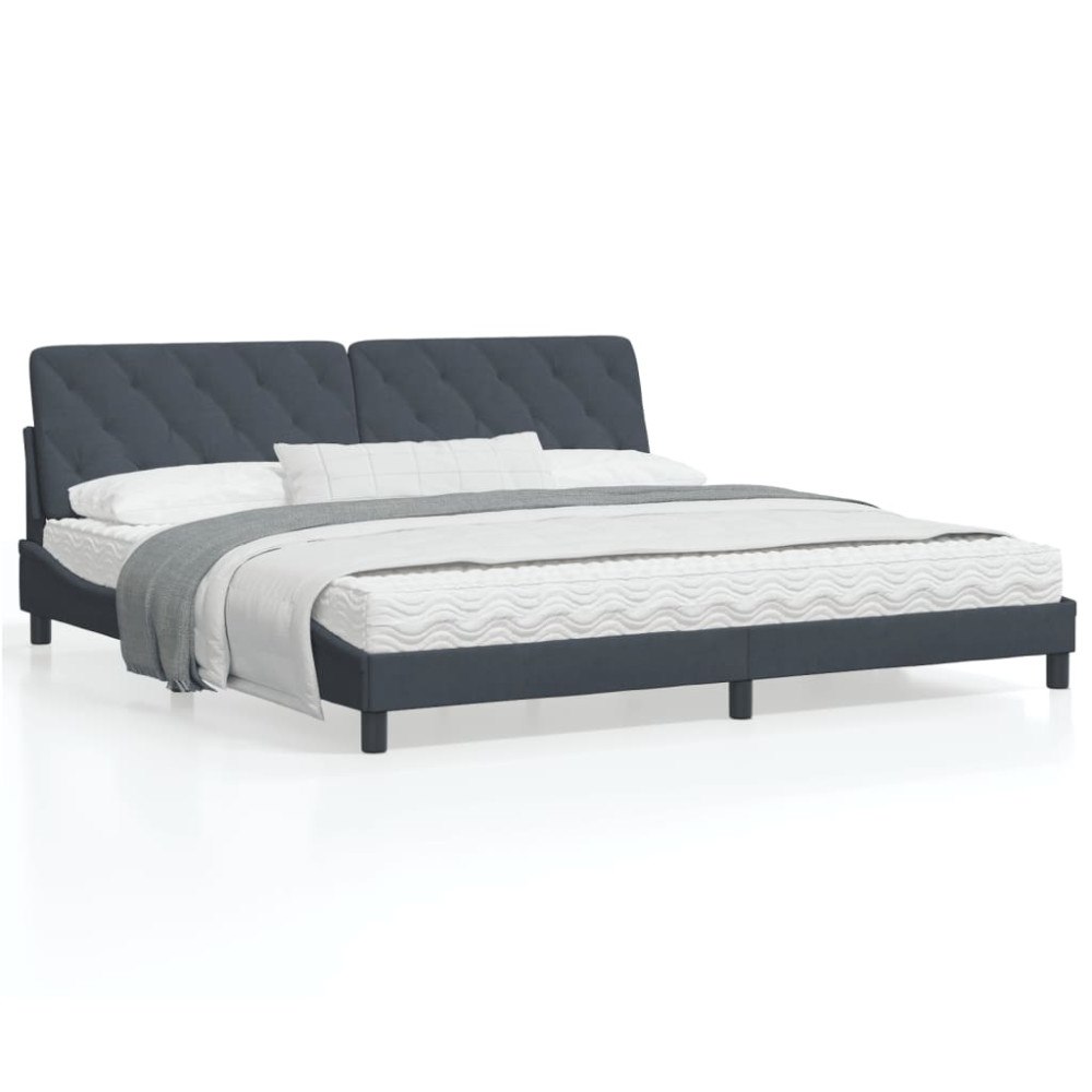vidaXL Bed Frame without Mattress Dark Grey 200x200 cm Velvet