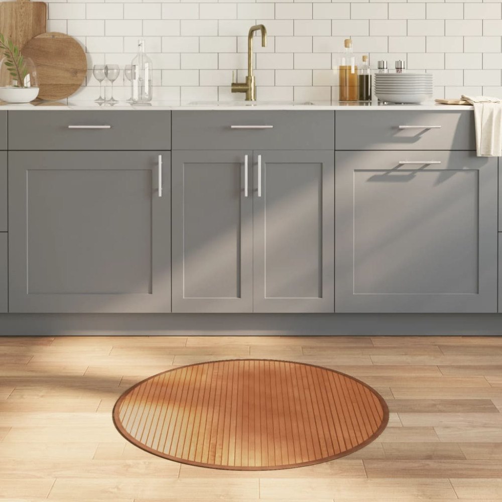 vidaXL Matta rund natur 80 cm bambu